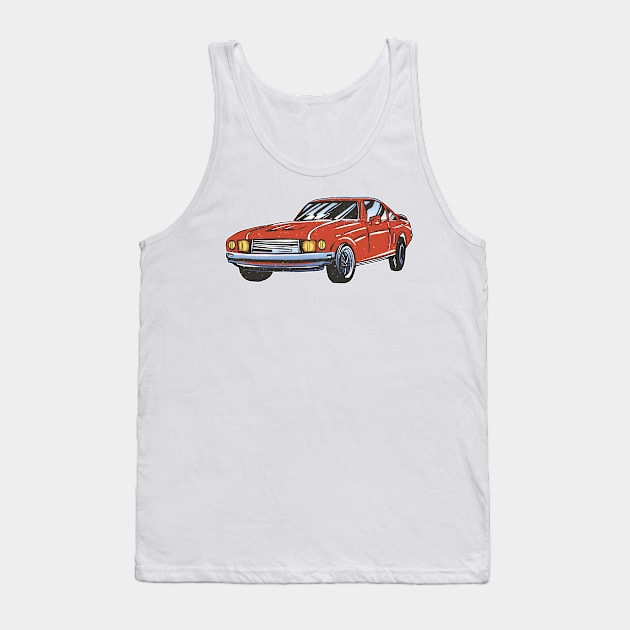 Classic Car Blue t shirt Tank Top by LindenDesigns